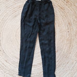 XS Not Perfect Linen Athens Pant in Deepest Black